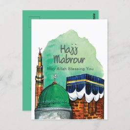 Cartão Postal Hajj Mabrour, Santa Kaaba em Meca Arábia Saudita