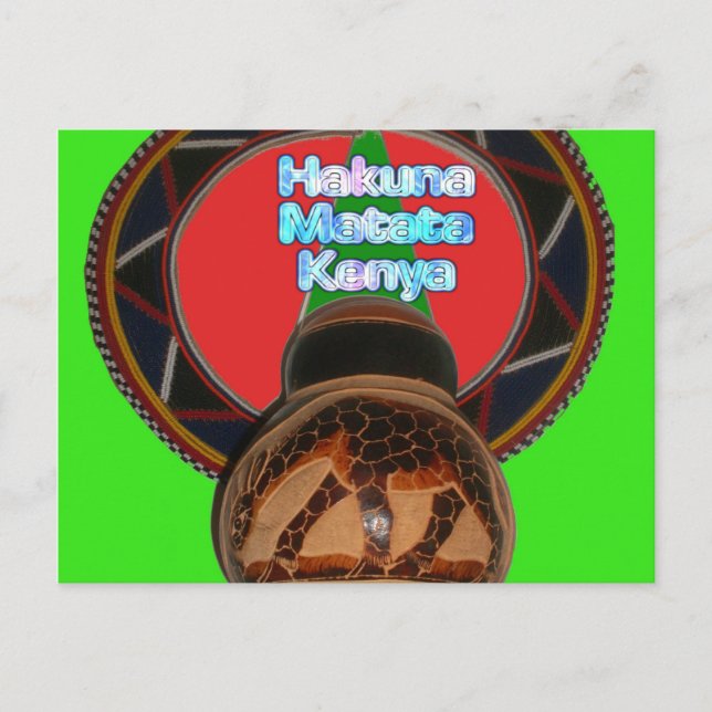 Cartão Postal Hakuna Matata Kenya Art Impressão (Frente)
