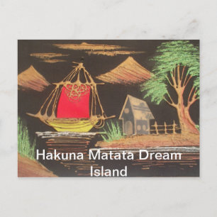 Cartão Postal Hakunamatata Trendy Vintage Navio Safari Night