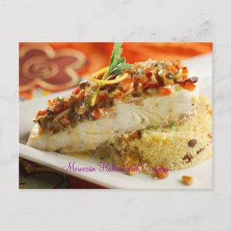 Cartão Postal Halibut with Couscous, marroquino