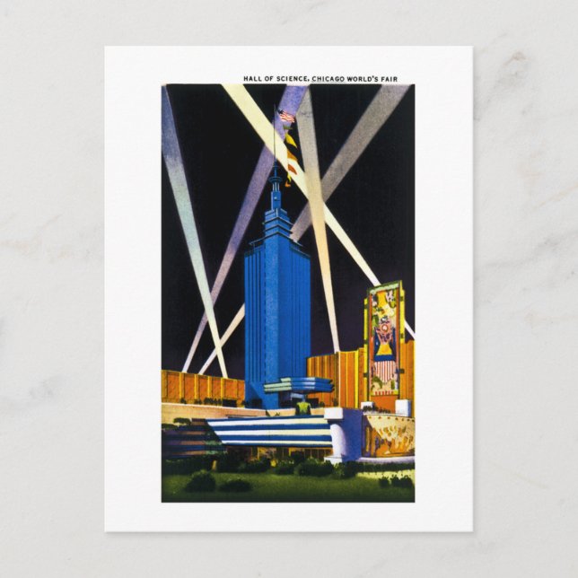 Cartão Postal Hall of Science, Chicago World's Fair (Frente)