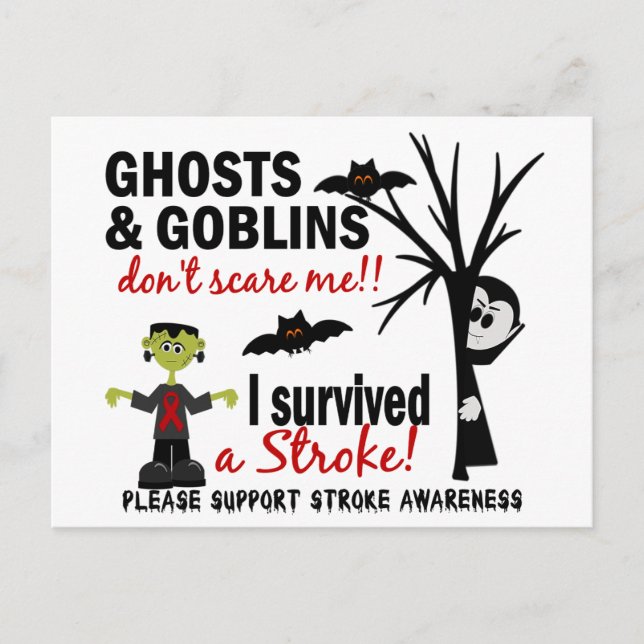 Cartão Postal Halloween 1 Stroke Survivent (Frente)