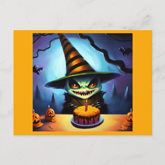 Cartão Postal Halloween - Aniversário 1 (Frente)