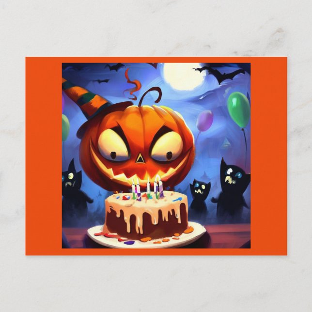 Cartão Postal Halloween - Aniversário 3 (Frente)
