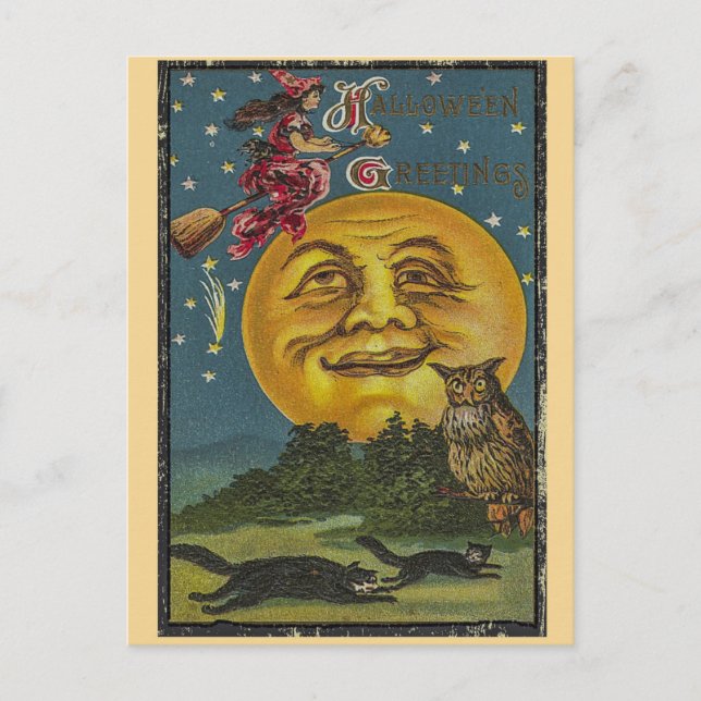 Cartão Postal Halloween Antigo (Frente)