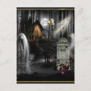 Cartão Postal Halloween Assombrado