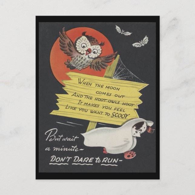 Cartão Postal Halloween Assombrado Vintage 9 (Frente)
