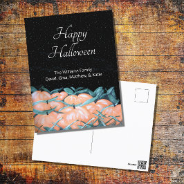 Cartão Postal Halloween Autumn Pumpkins Harvest