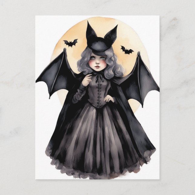 Cartão Postal Halloween Bats (Frente)