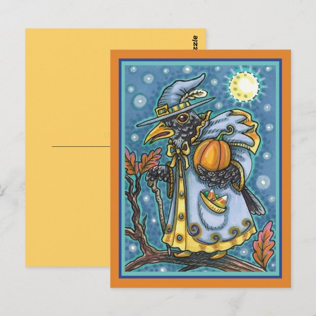 CARTÃO POSTAL HALLOWEEN BLACKBIRD ASSISTENTE, HALLOWEEN RAVEN (Frente/Verso)