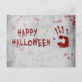 Cartão Postal Halloween Bloody Handprint