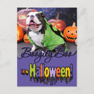 Cartão Postal Halloween - Bulldog Inglês - Spike