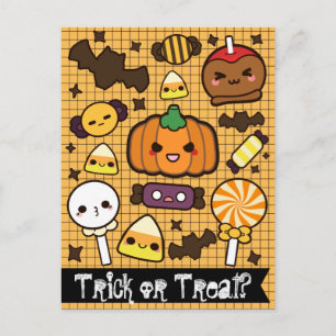 Cartão Postal Halloween Candy Treats