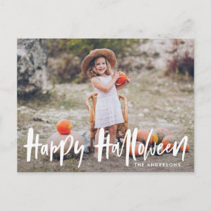Cartão Postal Halloween Com Letra Mão Foto de Halloween