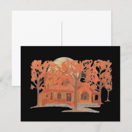 Cartão Postal Halloween Creepy Haunted House