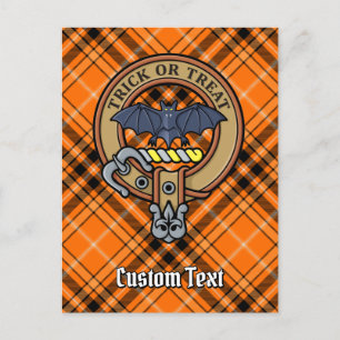 Cartão Postal Halloween Crest sobre Tartan