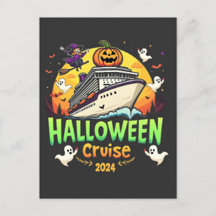 Cartão Postal Halloween Cruise 2024 Trip Familly Cruising Spooky