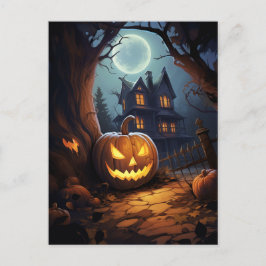 Cartão Postal Halloween da Casa Assombrada