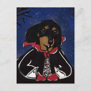 Cartão Postal Halloween Dachshund