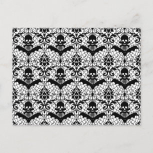 Cartão Postal Halloween Damask