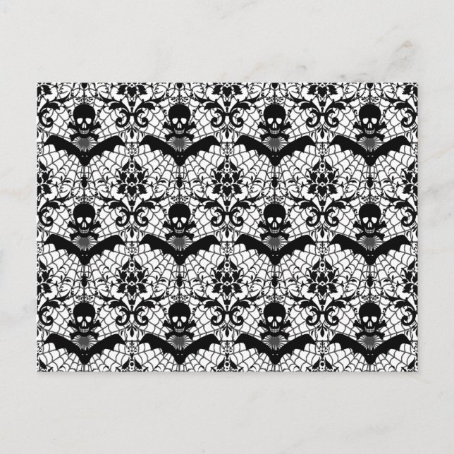 Cartão Postal Halloween Damask (Frente)