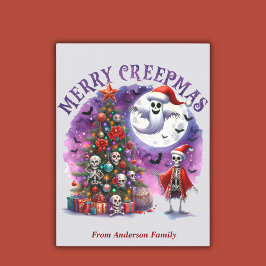 Cartão Postal Halloween de Natal de Creepmas feliz