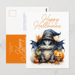 Cartão Postal Halloween do Dragão Bebê Cura-d'Água das Crianças
