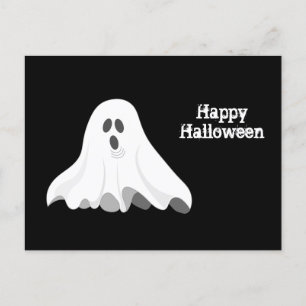 Cartão Postal Halloween do Gráfico de Ghost White Gritando