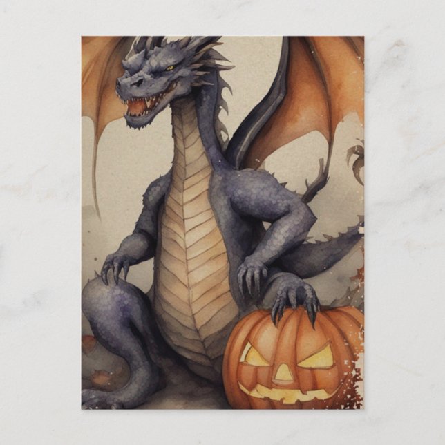 Cartão Postal Halloween Dragon (Frente)