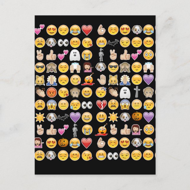 Cartão Postal halloween emoji (Frente)