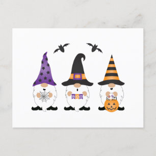 Cartão Postal Halloween Gnomos Purple Orange
