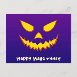 Cartão Postal Halloween Grinning Face Jack o Lanterna Pumpkin