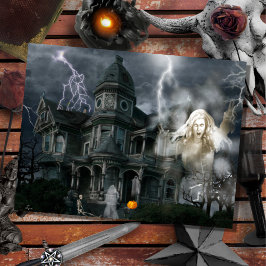 Cartão Postal Halloween Hauneen House Sai Enquanto Você Pode