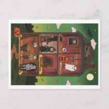 Halloween Haunted House Interior Illustration