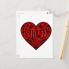 Cartão Postal Halloween Heart, Black Heart, Holiday