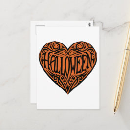 Cartão Postal Halloween Heart, Black Heart, Holiday