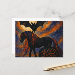 Cartão Postal Halloween Horse