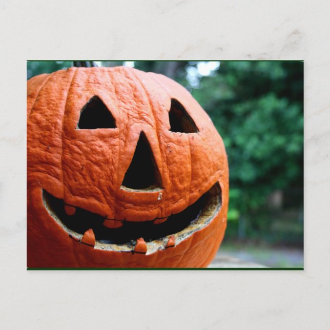 Cartão Postal Halloween Jack O Lanterna fecha (Frente)