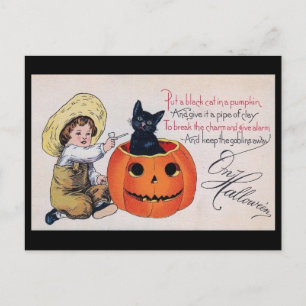 Cartão Postal Halloween, Mantenha os Goblins longe da Vintage