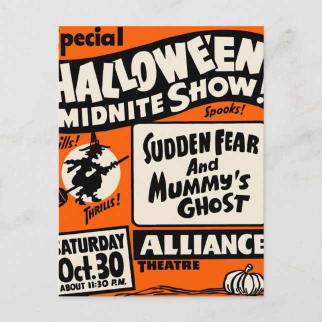 Cartão Postal Halloween Midnite Show (Frente)