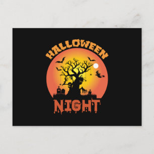 Cartão Postal Halloween Night Birthday