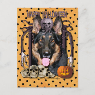 Cartão Postal Halloween Nightmare - German shepherd Kuno