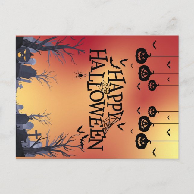 Cartão Postal Halloween Orange (Frente)