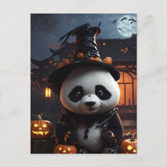 Cartão Postal Halloween panda (Frente)