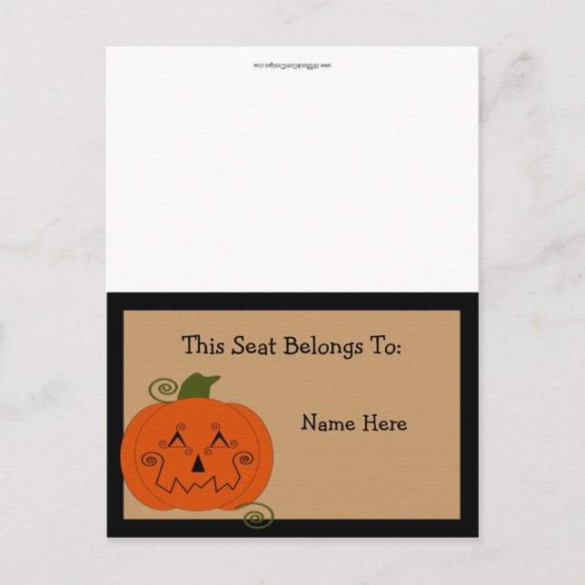 Cartão Postal Halloween Patchwork Pumpkin Mesa Tent (Frente)