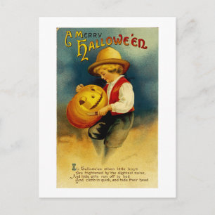 Cartão Postal Halloween Pumpkin