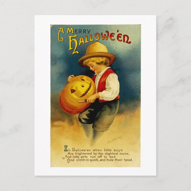 Cartão Postal Halloween Pumpkin (Frente)