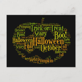 Cartão Postal Halloween Pumpkin Boo!