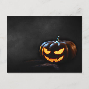 Cartão Postal Halloween Pumpkin Jack-O-Lantern Spooky