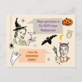 Cartão Postal Halloween Retro Humor Fabooloso Nome Personalizado